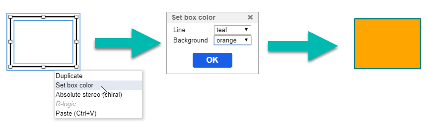 Changing the background color of a rectangle graphical object