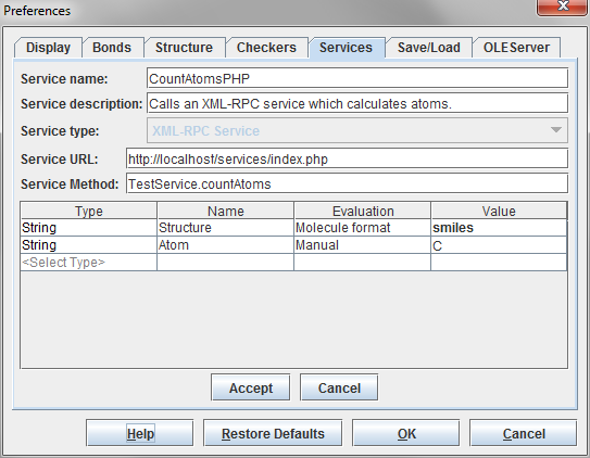 XML-RPC service settings