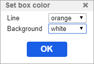 The set box color dialog