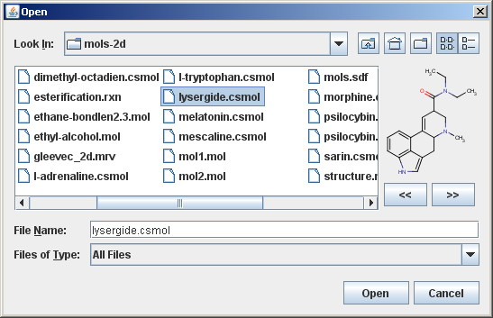 Advanced preview of multi-molecule files