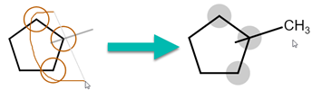 Selecting atoms with the position variation bond tool