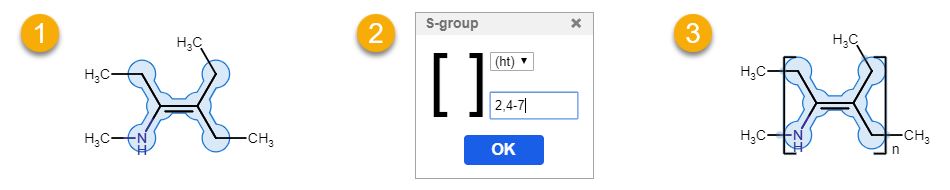 Creating a repetition unit with the selection tool