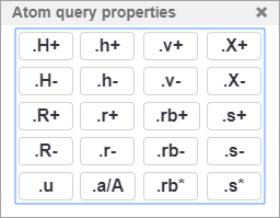 The atom query properties dialog