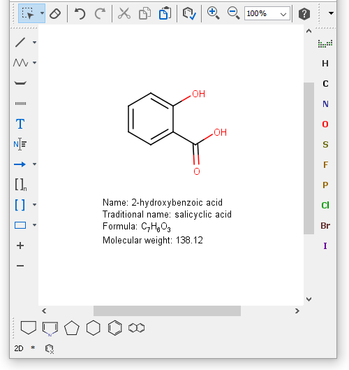 An analysis box on the canvas