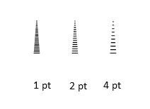 1, 2, and 4 pt hash spacings